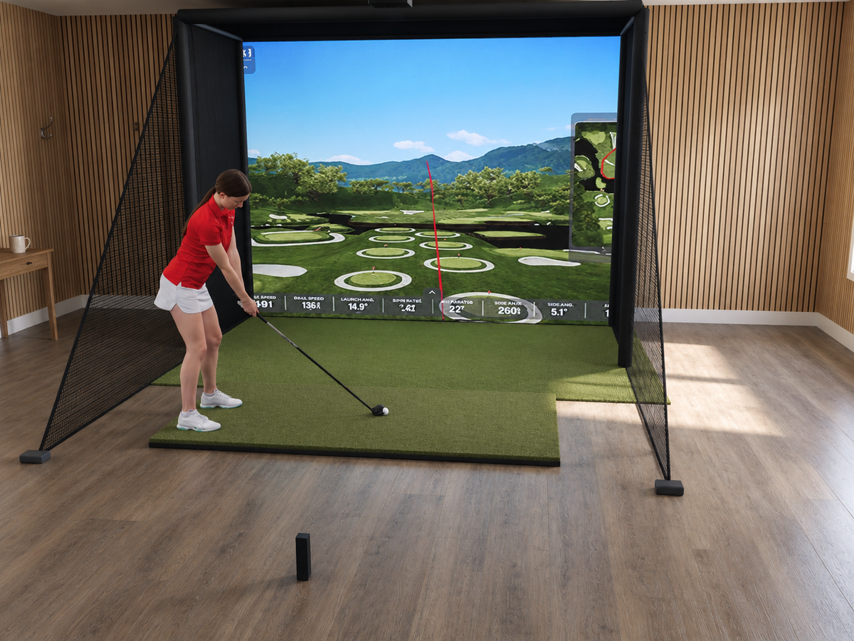Rapsodo MLM2PRO Launch Monitor All-In-One Golf Simulator, 11.5W x 8.5H x 5D enclosure (3D render)