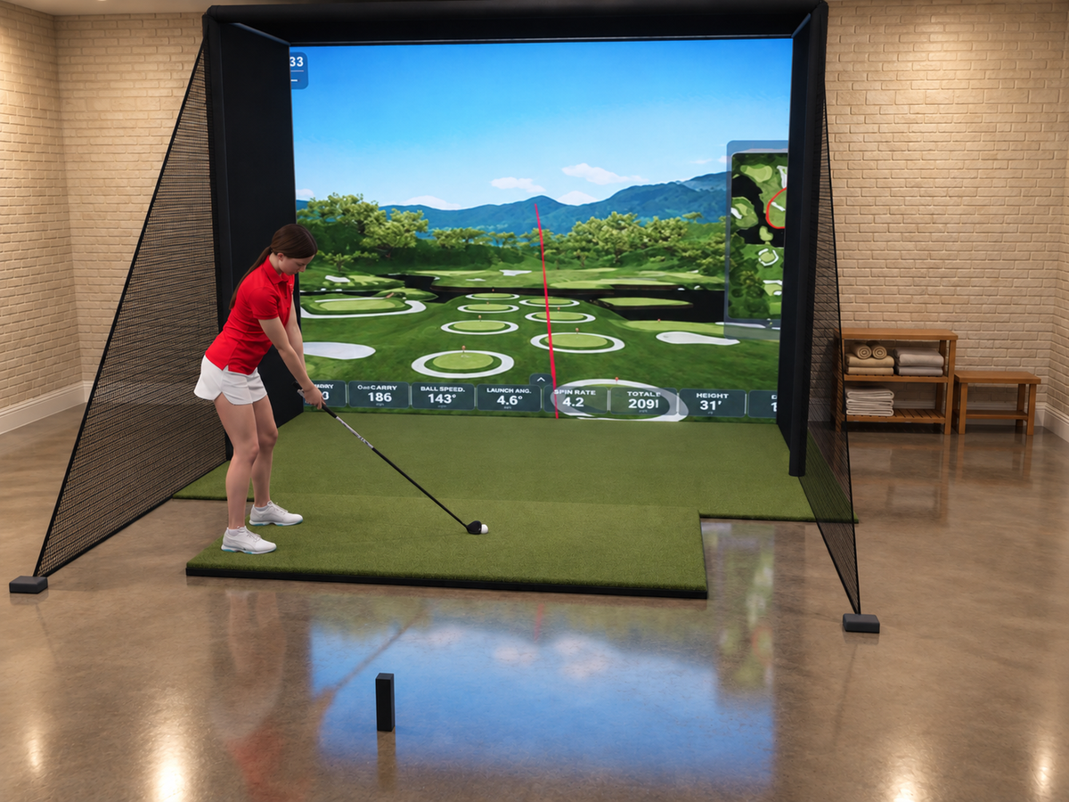 Rapsodo MLM2PRO Launch Monitor All-In-One Golf Simulator, 12W x 9H x 5D enclosure (3D render)