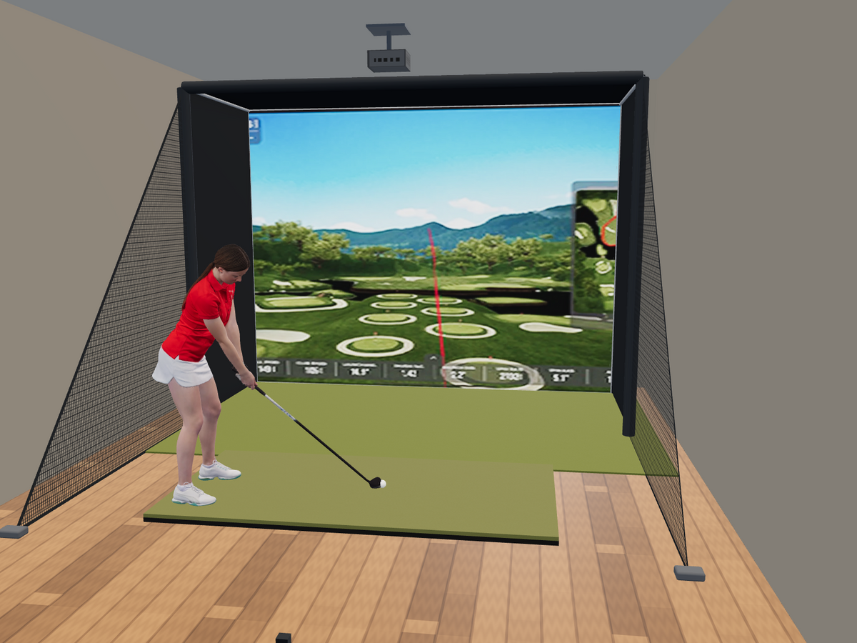 Rapsodo MLM2PRO Launch Monitor All-In-One Golf Simulator, 12W x 9H x 5D enclosure (3D render)