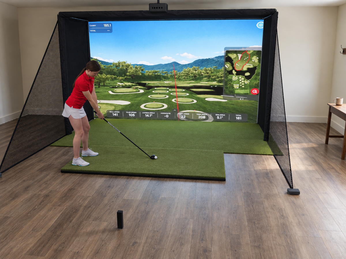 Rapsodo MLM2PRO Launch Monitor All-In-One Golf Simulator, 13W x 7.7H x 5D enclosure (3D render)