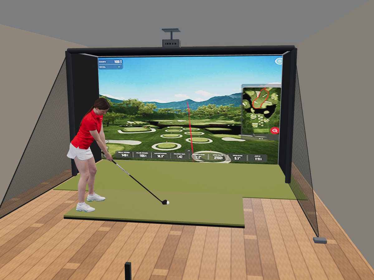 Rapsodo MLM2PRO Launch Monitor All-In-One Golf Simulator, 13W x 7.7H x 5D enclosure (3D render)