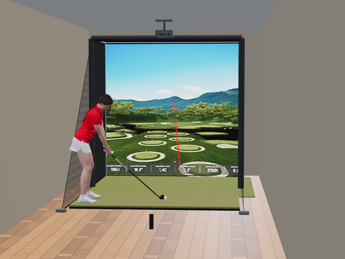 Rapsodo MLM2PRO Launch Monitor All-In-One Golf Simulator, 8W x 8H x 5D enclosure (3D render)