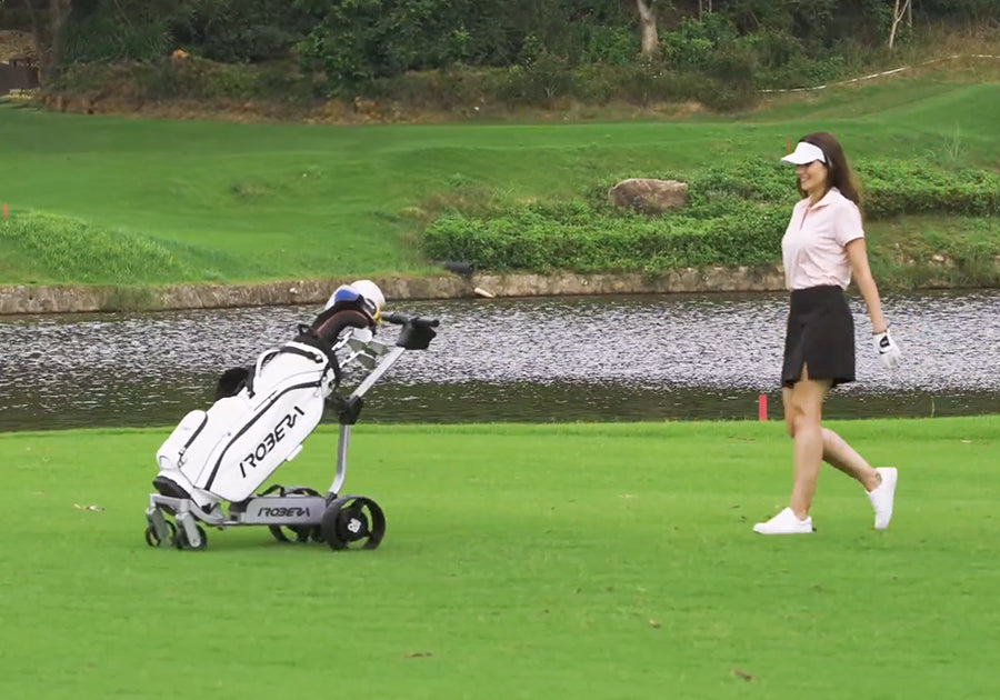 robera pro ai powered golf caddy lifestyle reverse follow