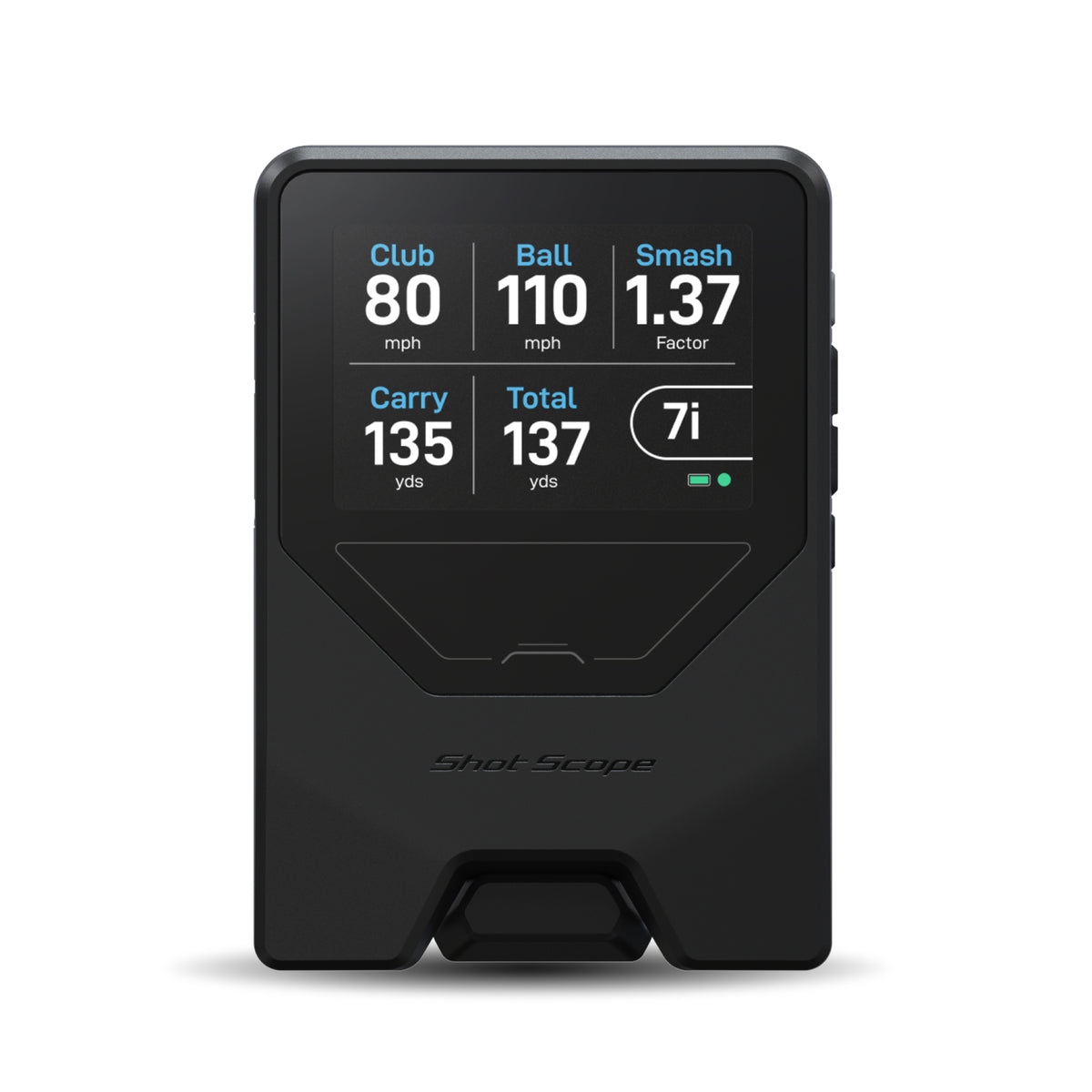 Shot Scope LM1 Launch Monitor front view with 3.5-inch color screen