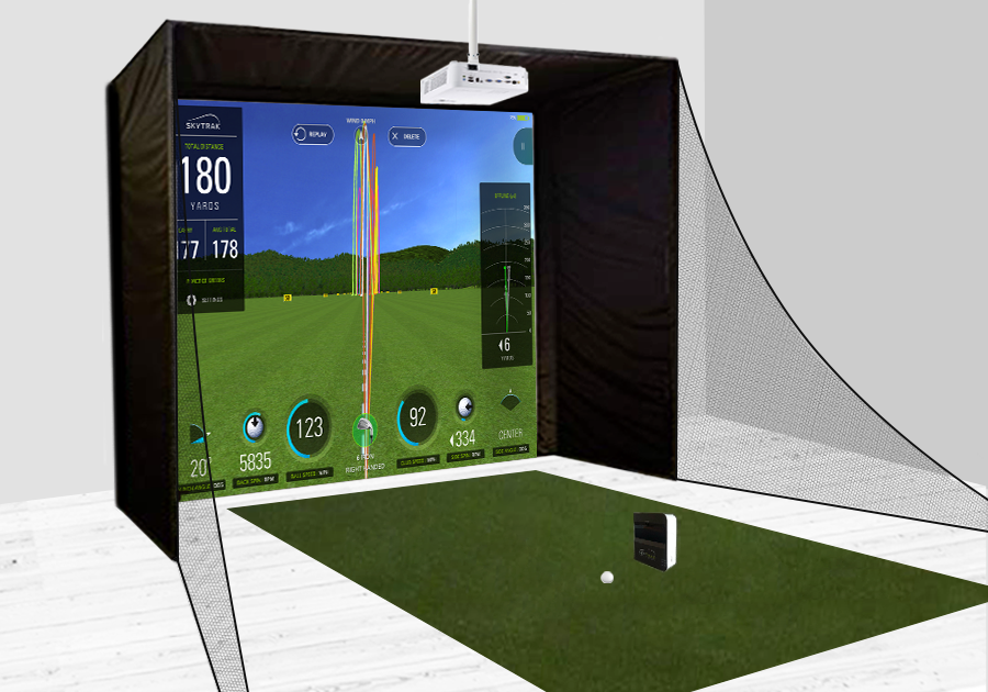 PerfectBay™ Golf Simulator Screen Enclosure - With Enclosure