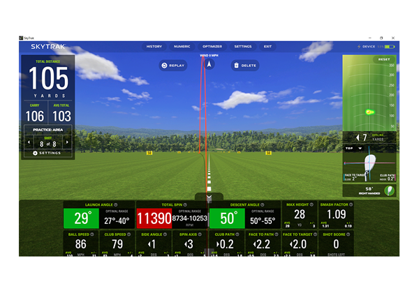 SkyTrak+ Retractable Screen Package - Simulator Setup