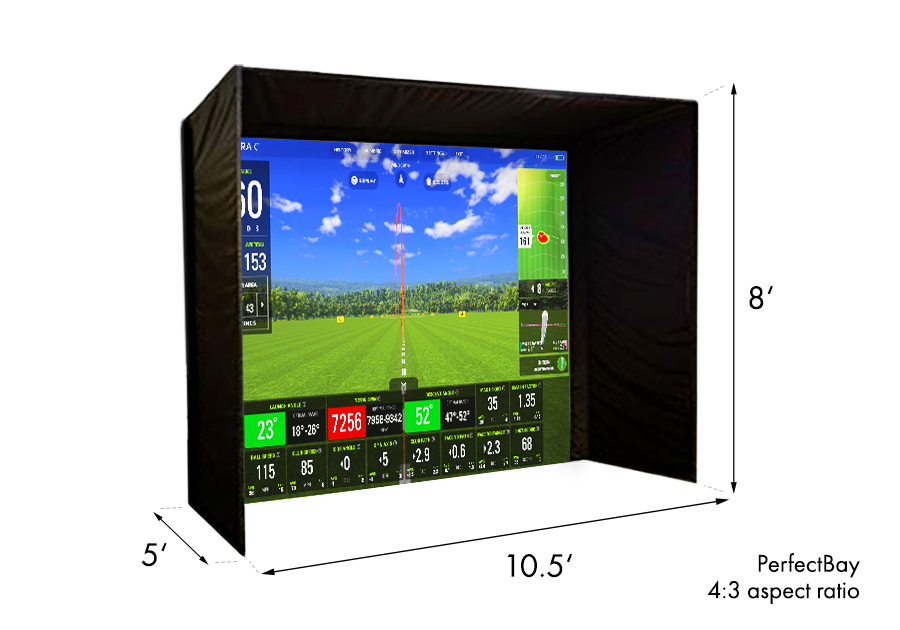 skytrak plus perfectbay golf simulator enclosure dimensions skytrak