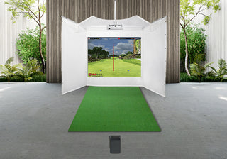 Swing Caddie SC4 Retractable Screen Golf Simulator Package