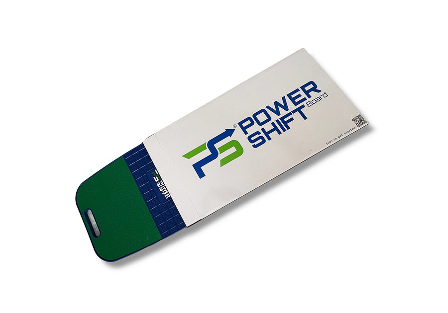 the power shift board golf training aid packaging