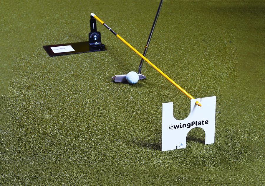 the swing plate base golf training aid putting