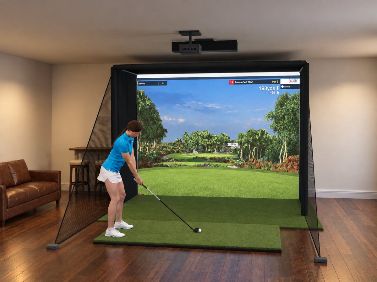 TruGolf APOGEE DIY Enclosure Golf Simulator, 10.5W x 8H x 5D enclosure (3D render)