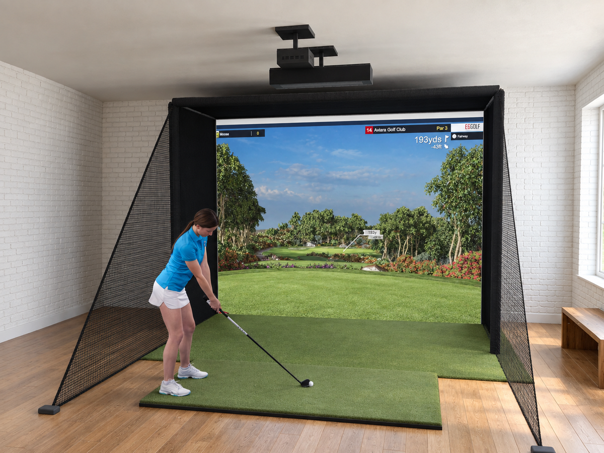 TruGolf APOGEE DIY Enclosure Golf Simulator, 12W x 9H x 5D enclosure (3D render)