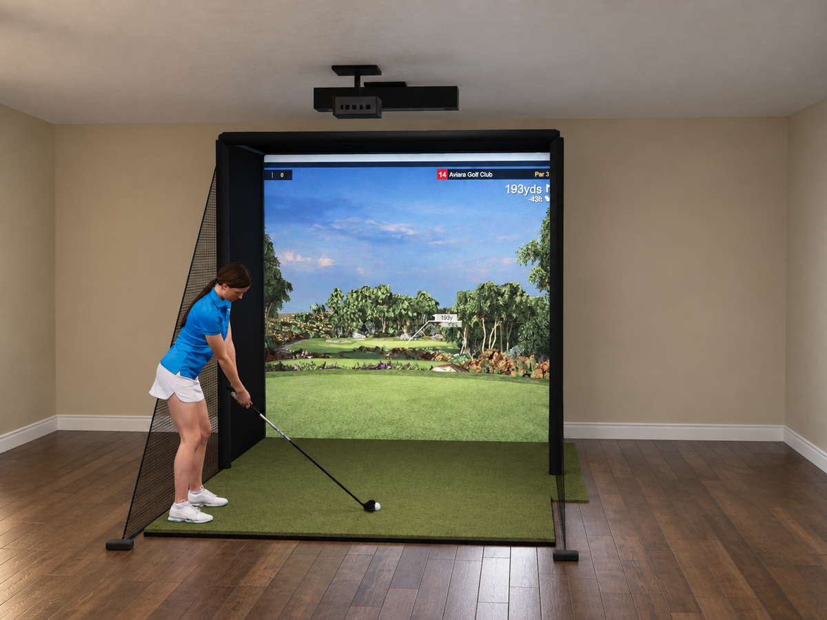TruGolf APOGEE DIY Enclosure Golf Simulator, 8W x 8H x 5D enclosure (3D render)