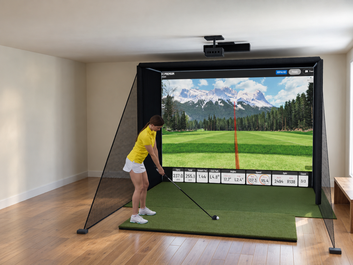 Uneekor EYE XO DIY Enclosure Golf Simulator, 10.5W x 8H x 5D enclosure (3D render)