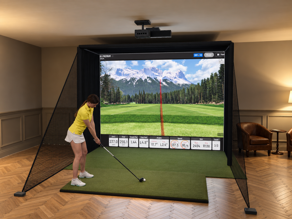 Uneekor EYE XO DIY Enclosure Golf Simulator, 11.5W x 8.5H x 5D enclosure (3D render)