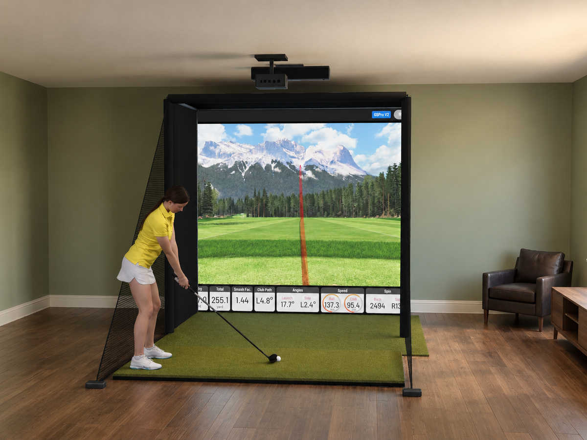 Uneekor EYE XO DIY Enclosure Golf Simulator, 8W x 8H x 5D enclosure (3D render)