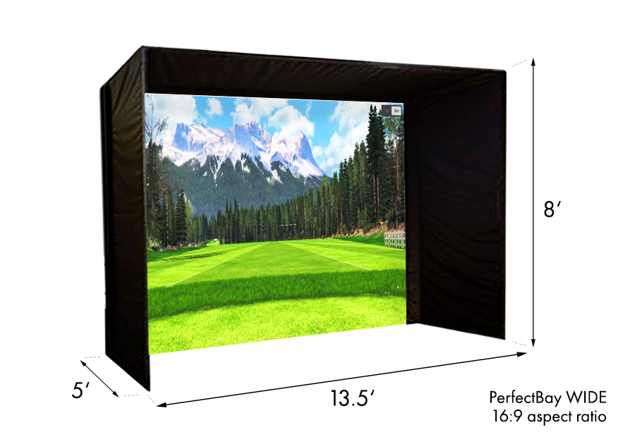 Uneekor EYE XO/EYE XO2 PerfectBay Golf Simulator Package - Dimensions