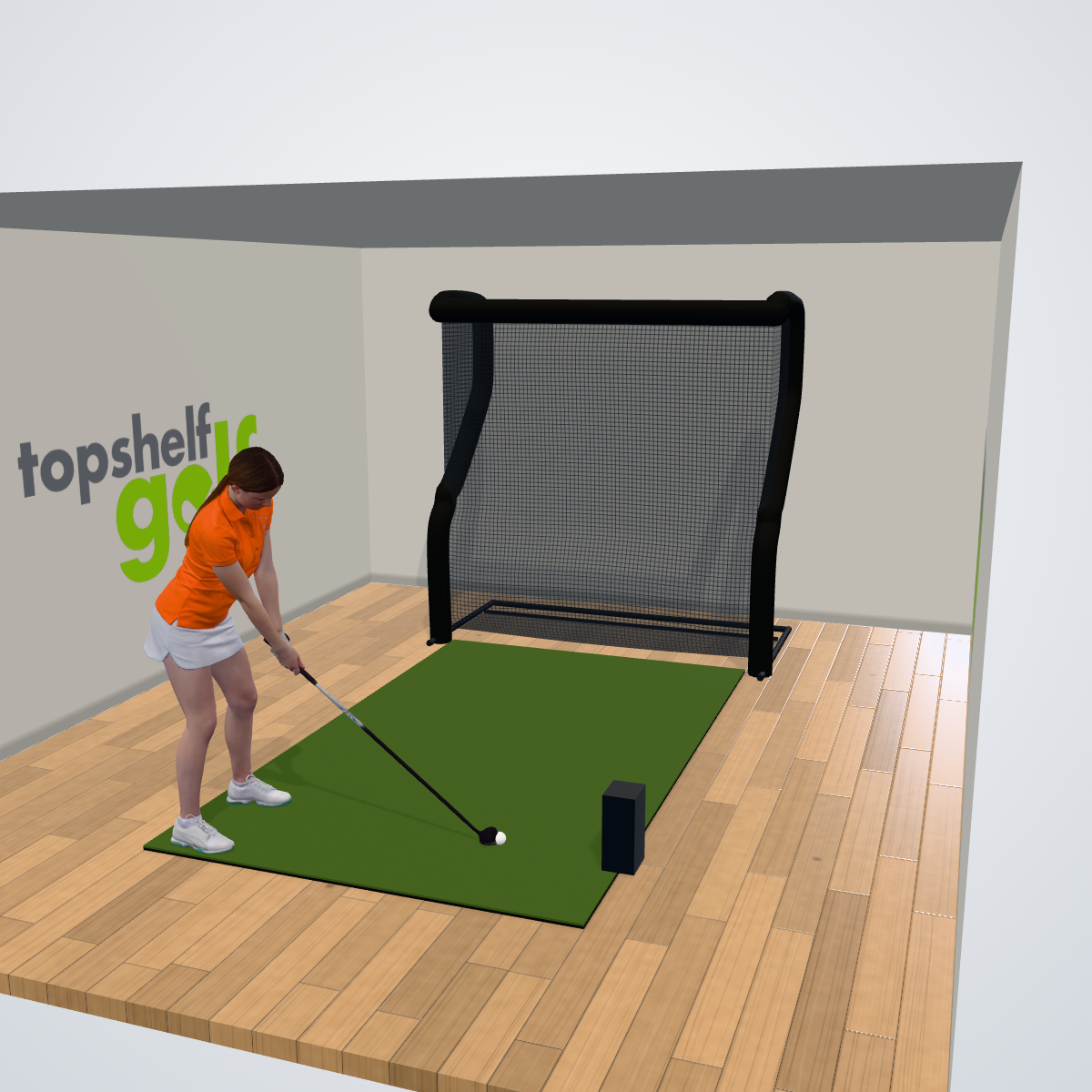 Bushnell Launch Pro Circle B Edition Net Golf Simulator - 3D package view