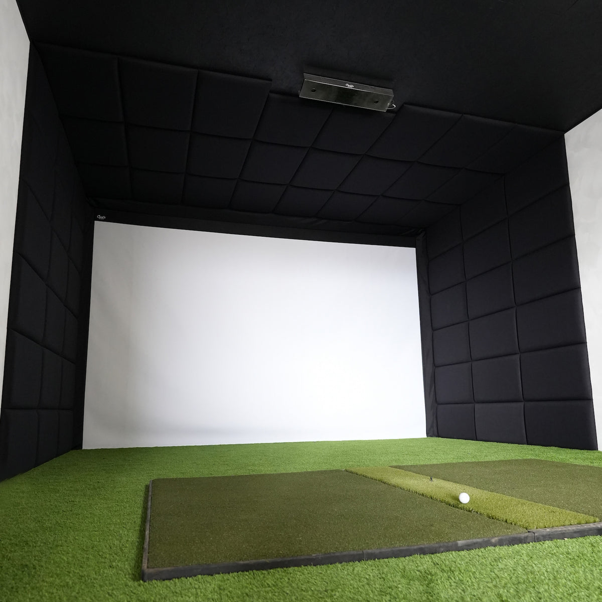 Built-In Golf Room Kit angle view with padded panels