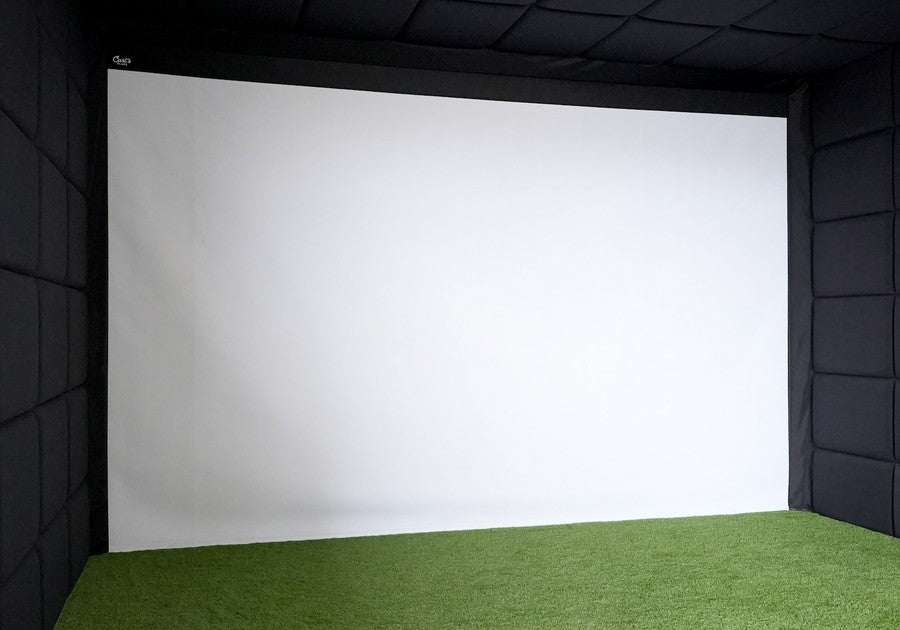 Carl's Place Built-In Golf Room Kit — wall-to-wall built-in golf simulator