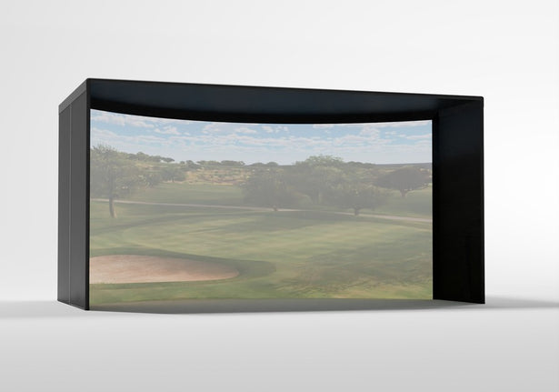 Carl's Place Curved Golf Enclosure 10 x 15 x 8 proportions