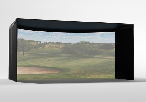 Carl's Place Curved Golf Enclosure 10 x 17 x 10 proportions