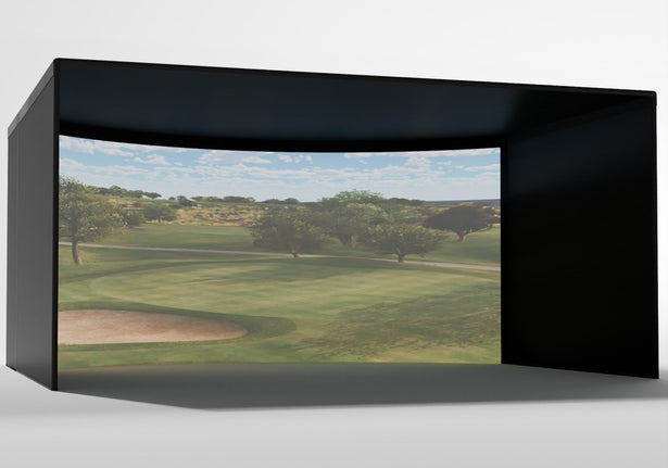 Carl's Place Curved Golf Enclosure 10 x 17 x 15 proportions