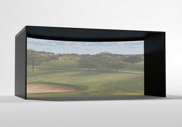 Carl's Place Curved Golf Enclosure 9.5 x 16 x 10 proportions