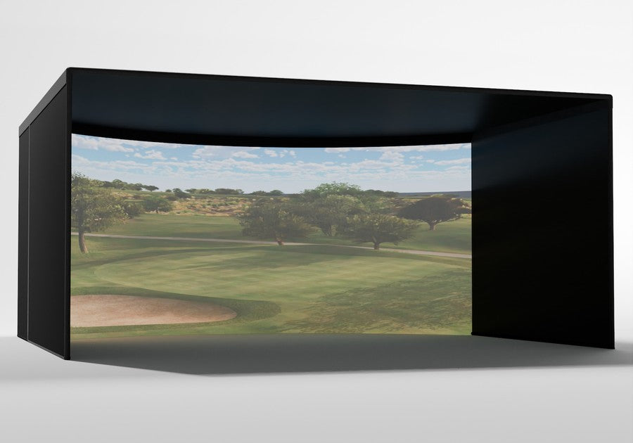 Carl's Place Curved Golf Enclosure 9.5 x 16 x 15 proportions