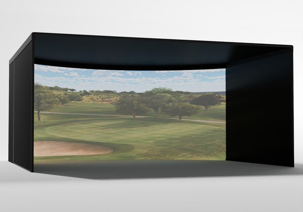 Carl's Place Curved Golf Enclosure 9.5 x 16 x 15 proportions
