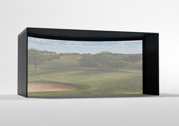 Carl's Place Curved Golf Enclosure 9.5 x 16 x 8 proportions