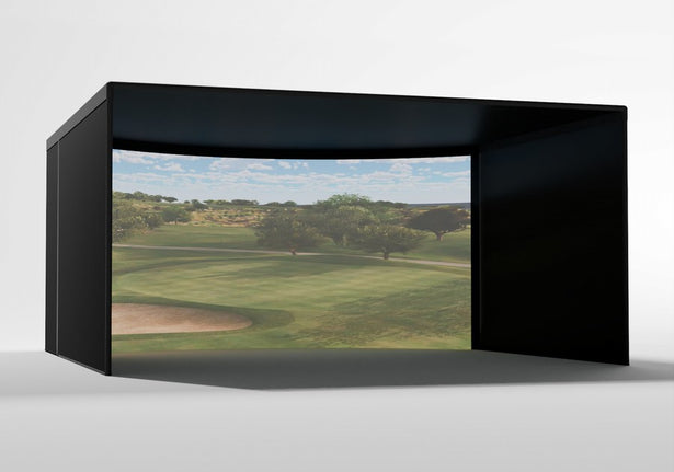 Carl's Place Curved Golf Enclosure 9 x 14 x 15 proportions