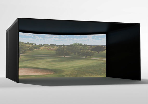 Carl's Place Curved Golf Enclosure 9 x 15 x 15 proportions