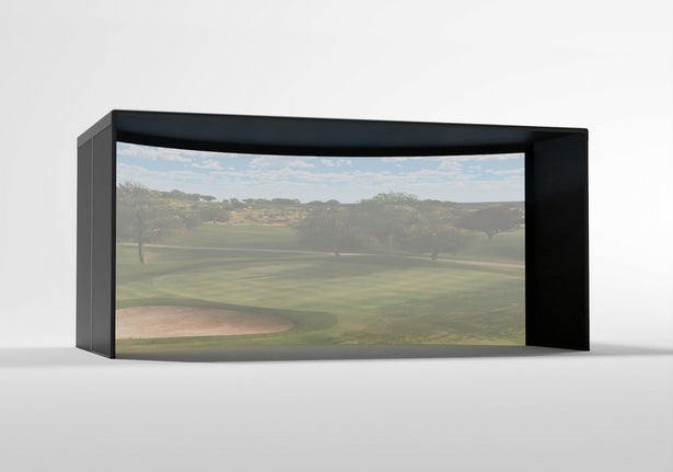 Carl's Place Curved Golf Enclosure 9 x 15 x 8 proportions