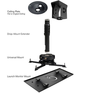 Carl's Place Launch Monitor Ceiling Drop-Mount Kit with ceiling plate, extender and mount