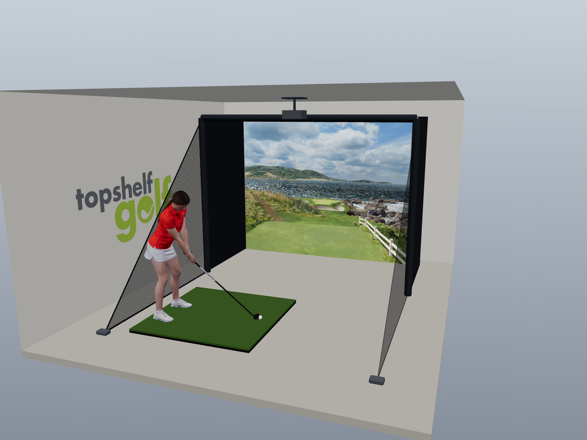DIY Golf Simulator Studio (No Launch Monitor) - 3D package view