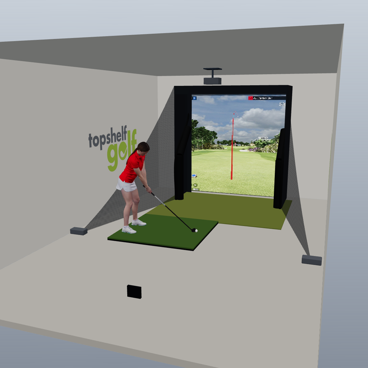 FlightScope Mevo Gen2 Floating All-In-One Golf Simulator - 3D package view
