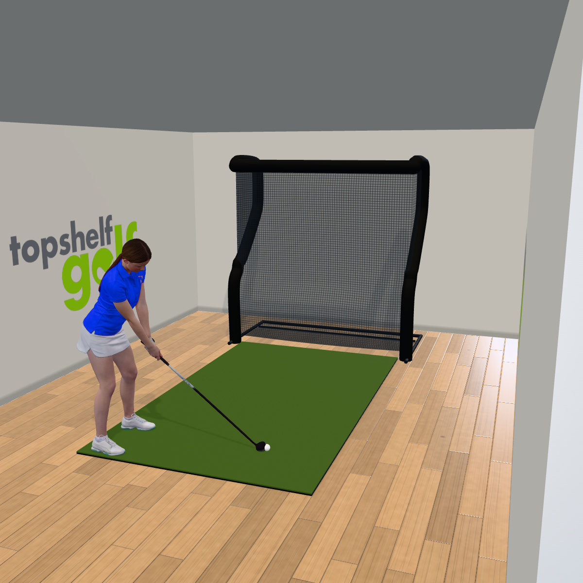 Full Swing KIT Net Golf Simulator - 3D package view