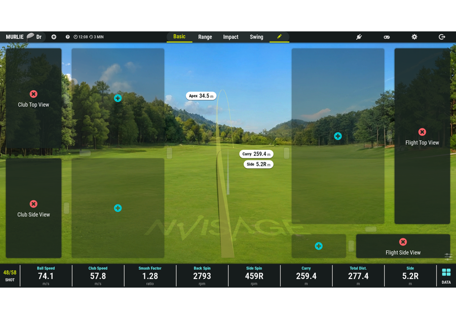 NVISAGE Murlie software — customizable data layout