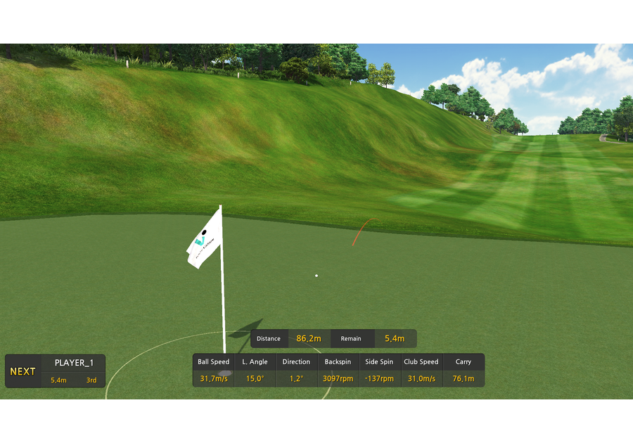 NVISAGE MURLIE-X — green approach with live shot data