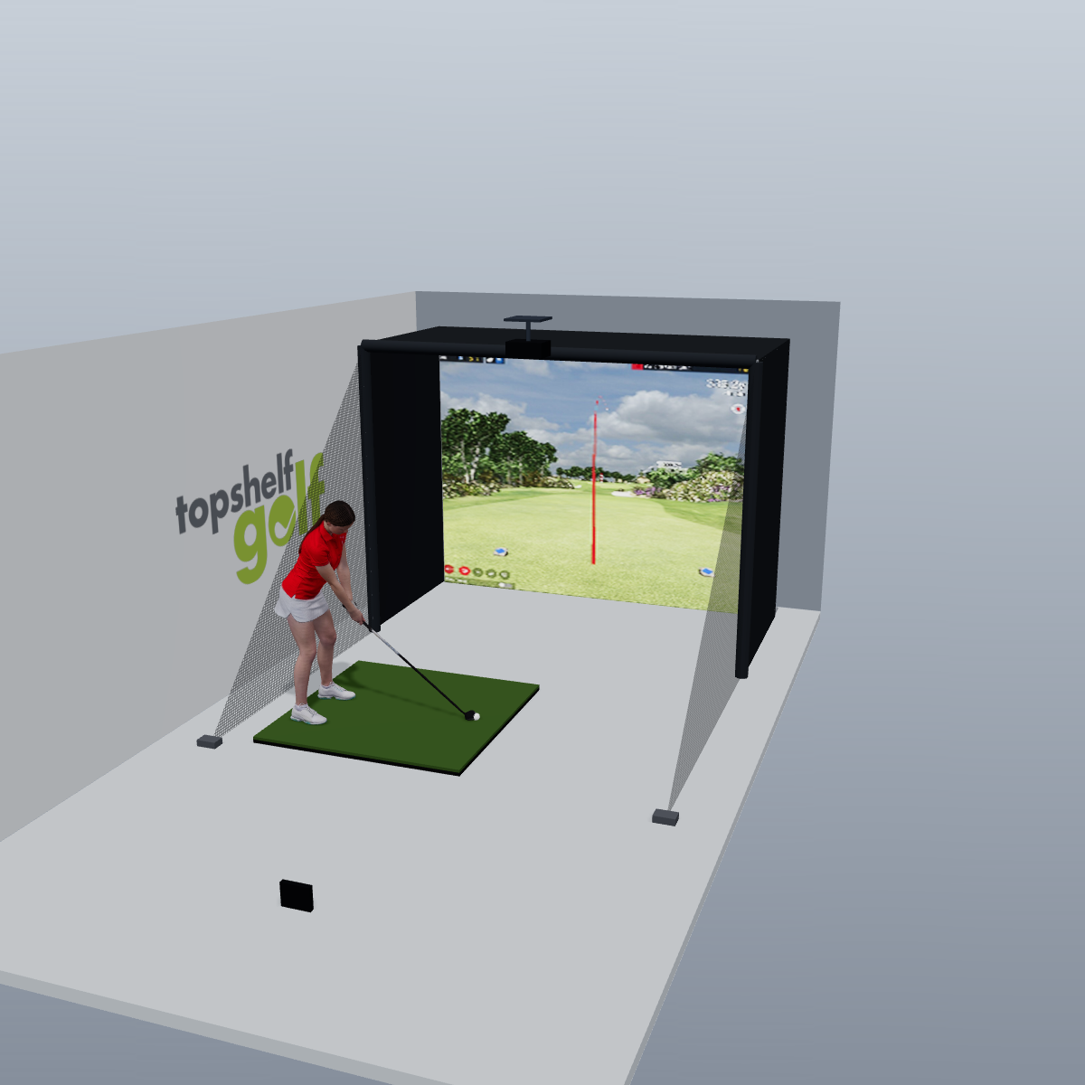 FlightScope Mevo Gen2 All-In-One Golf Simulator - 3D package view