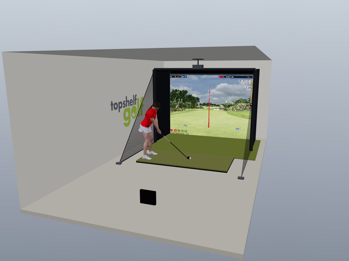 FlightScope X3C All-In-One Golf Simulator - 3D package view