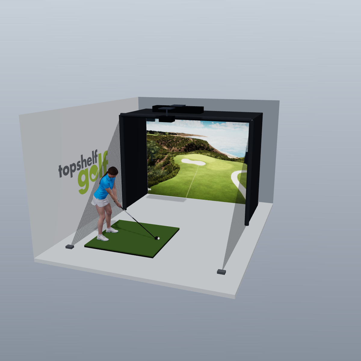 Foresight Sports Falcon All-In-One Golf Simulator - 3D package view