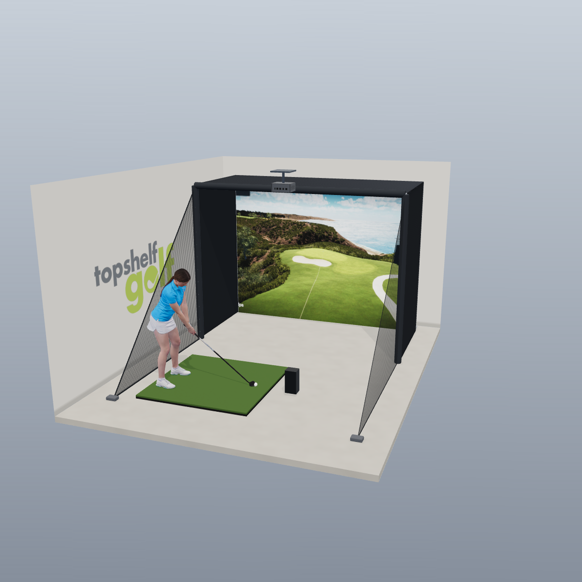 Foresight Sports GC3S All-In-One Golf Simulator - 3D package view
