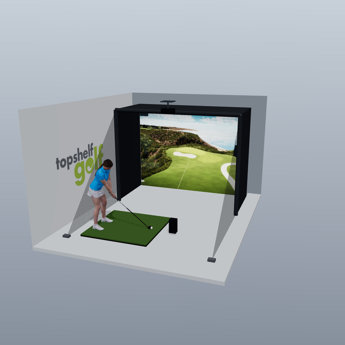Foresight Sports GC3S All-In-One Golf Simulator - 3D package view