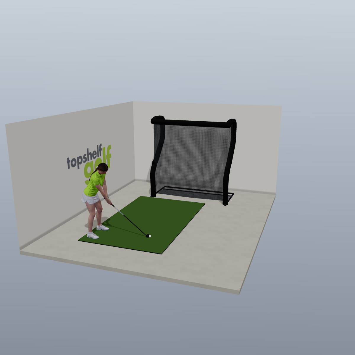 Golf Simulator Net Package - 3D package view