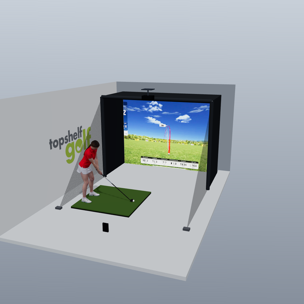Swing Caddie SC4 PRO All-In-One Golf Simulator - 3D package view