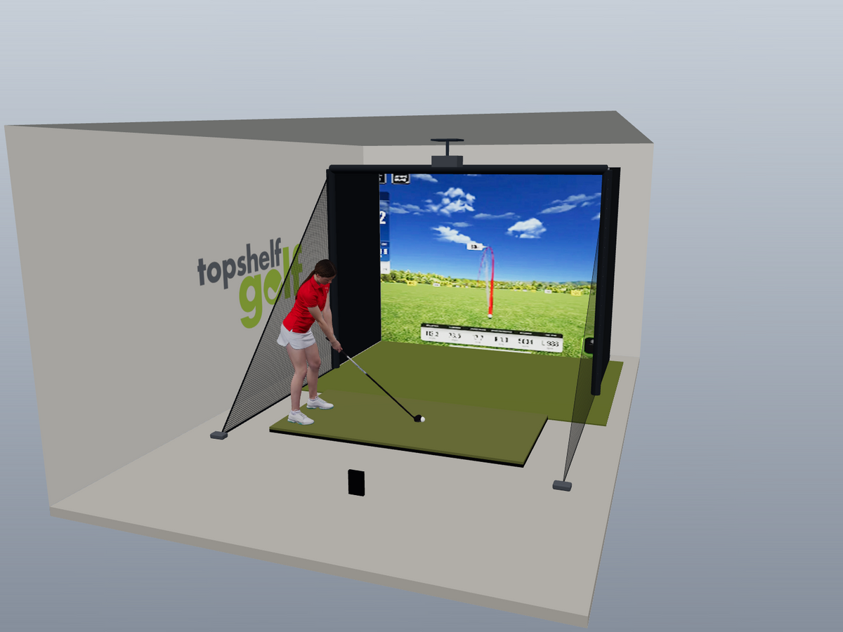 Swing Caddie SC4 PRO All-In-One Golf Simulator - 3D package view