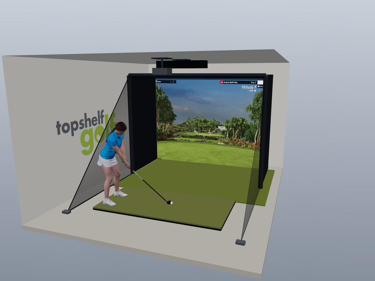 TruGolf APOGEE DIY Enclosure Golf Simulator - 3D package view