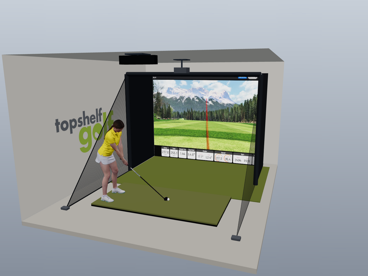 Uneekor EYE XR All-In-One Golf Simulator - 3D package view